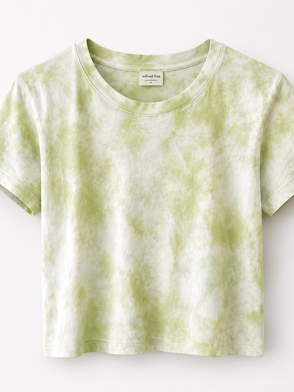 Wilfred Free Pale Green and White Tie-Dye Tee